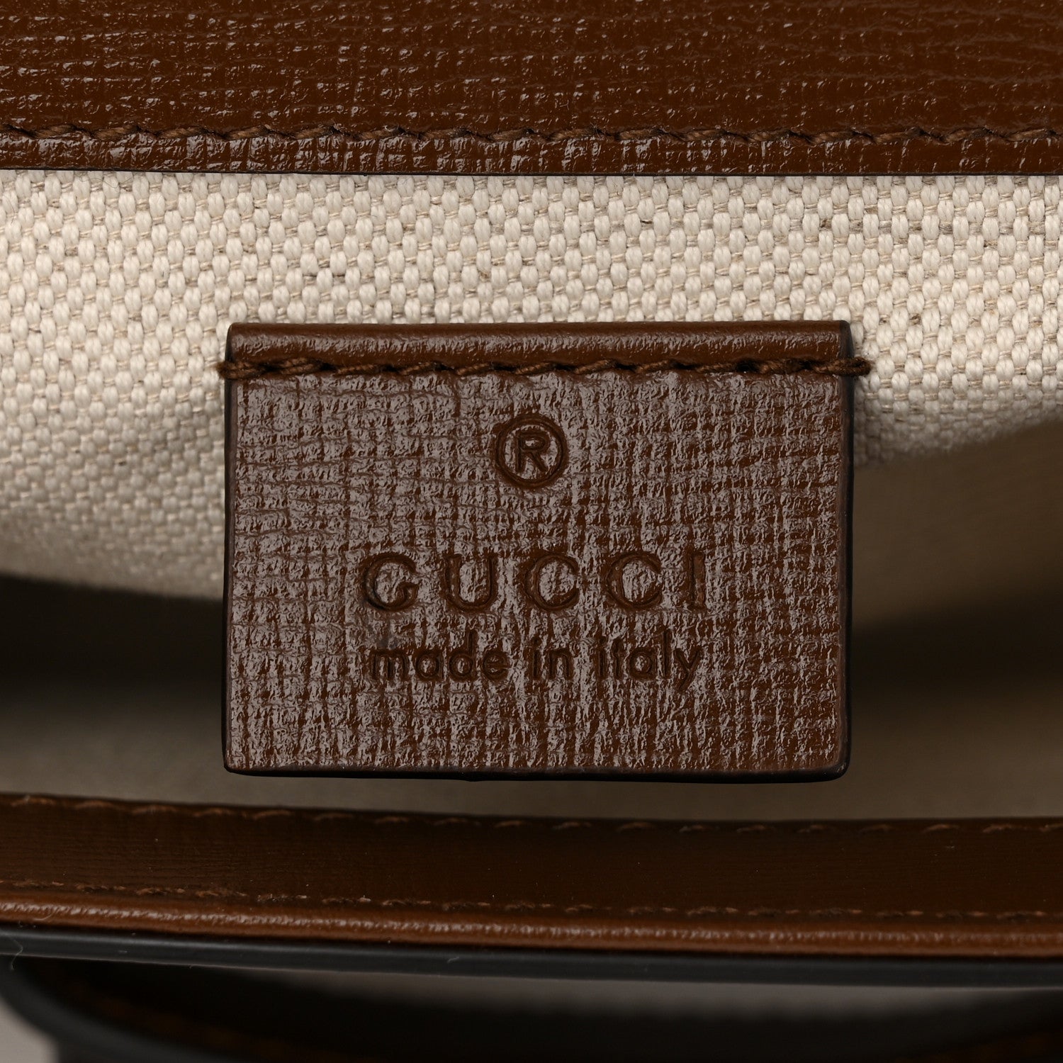 Gucci GG Supreme Monogram Azalea Calfskin Web Mini Horsebit 1955 Shoulder Bag Beige Ebony Brown Sugar 6 of 11
