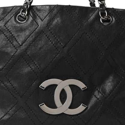 Chanel Calfskin Large Diamond Stitch Tote Black 8 of 10