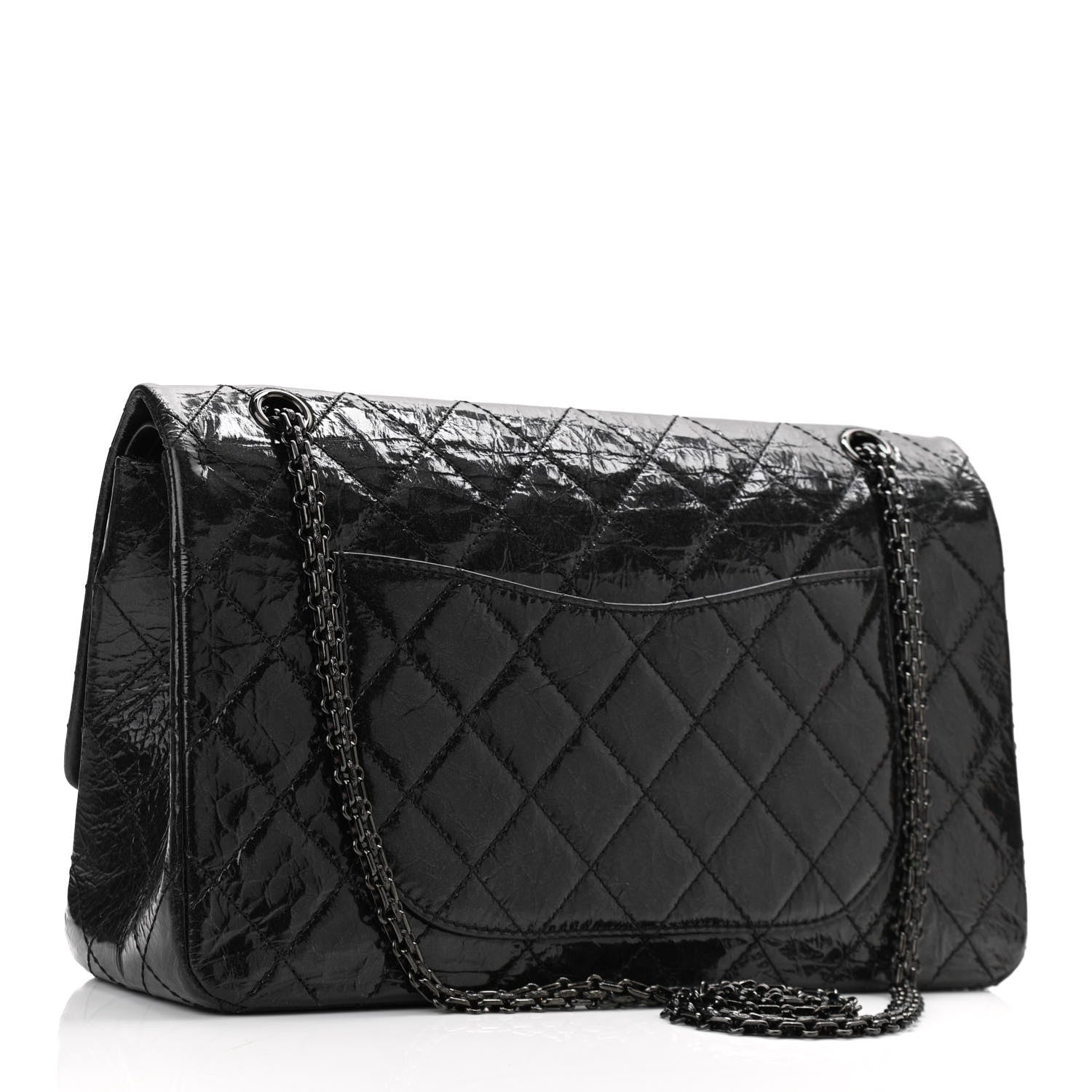 Chanel Glazed Aged Calfskin Quilted 2.55 Reissue 227 Flap Black 3 of 11