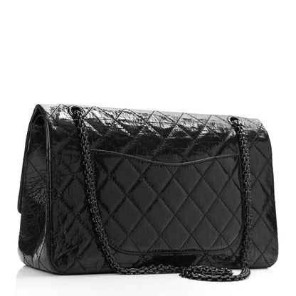 Chanel Glazed Aged Calfskin Quilted 2.55 Reissue 227 Flap Black 3 of 11
