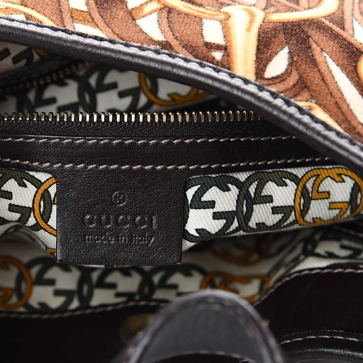 Gucci Velvet Large Horsebit 85th Anniversary Hobo Brown 5 of 10