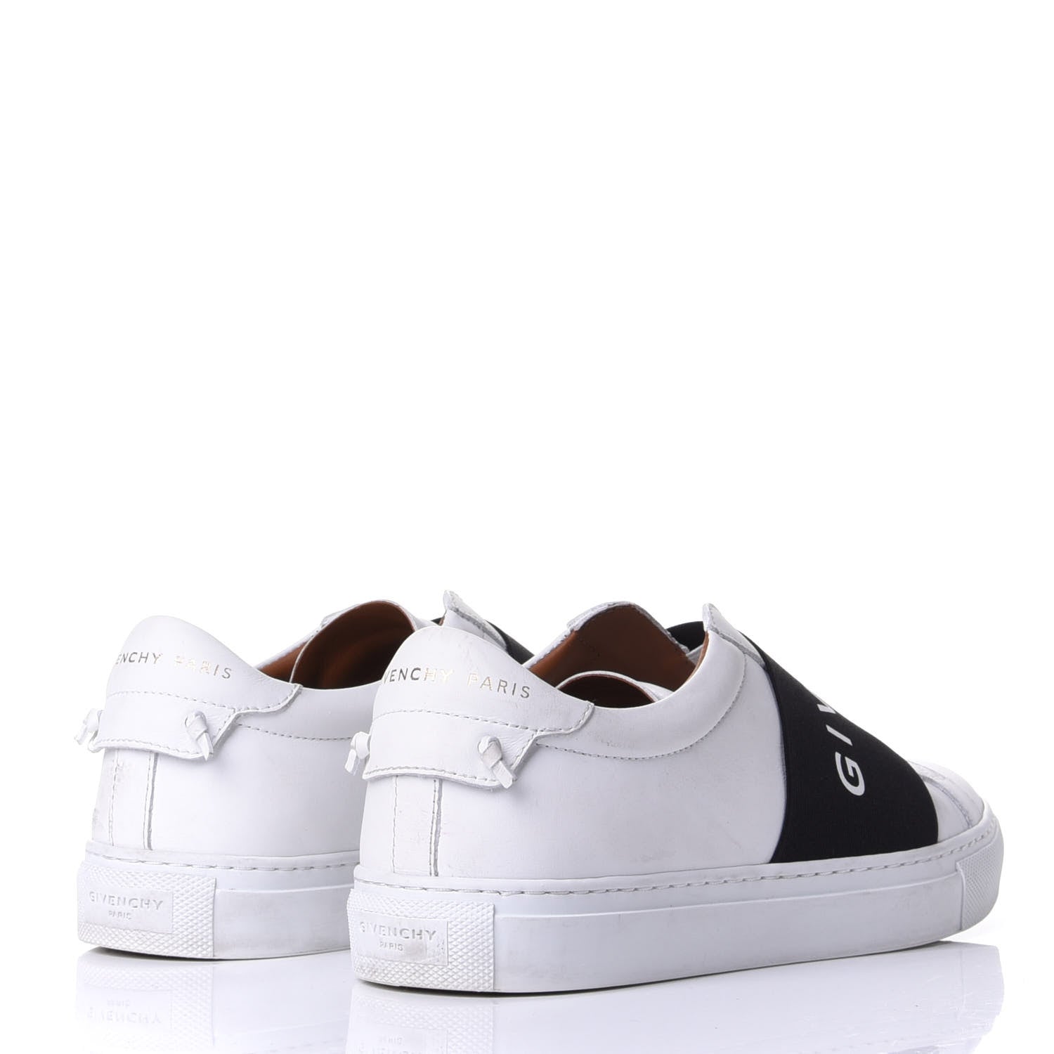 Givenchy Calfskin Band Logo Womens Urban Street Sneakers 37.5 White Black 4 of 10