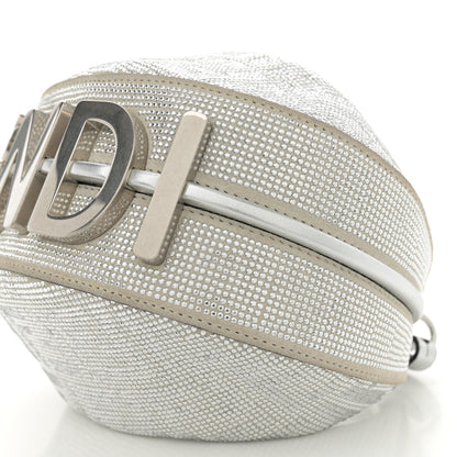 Fendi Crystal Vitello Laminato Suede FF Mini Fendigraphy Hobo Bag Grey 10 of 10
