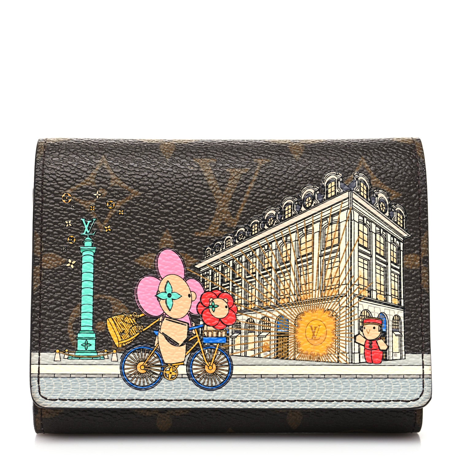 Louis Vuitton Monogram 2022 Christmas Animation Paris Victorine Wallet Pink 1 of 8