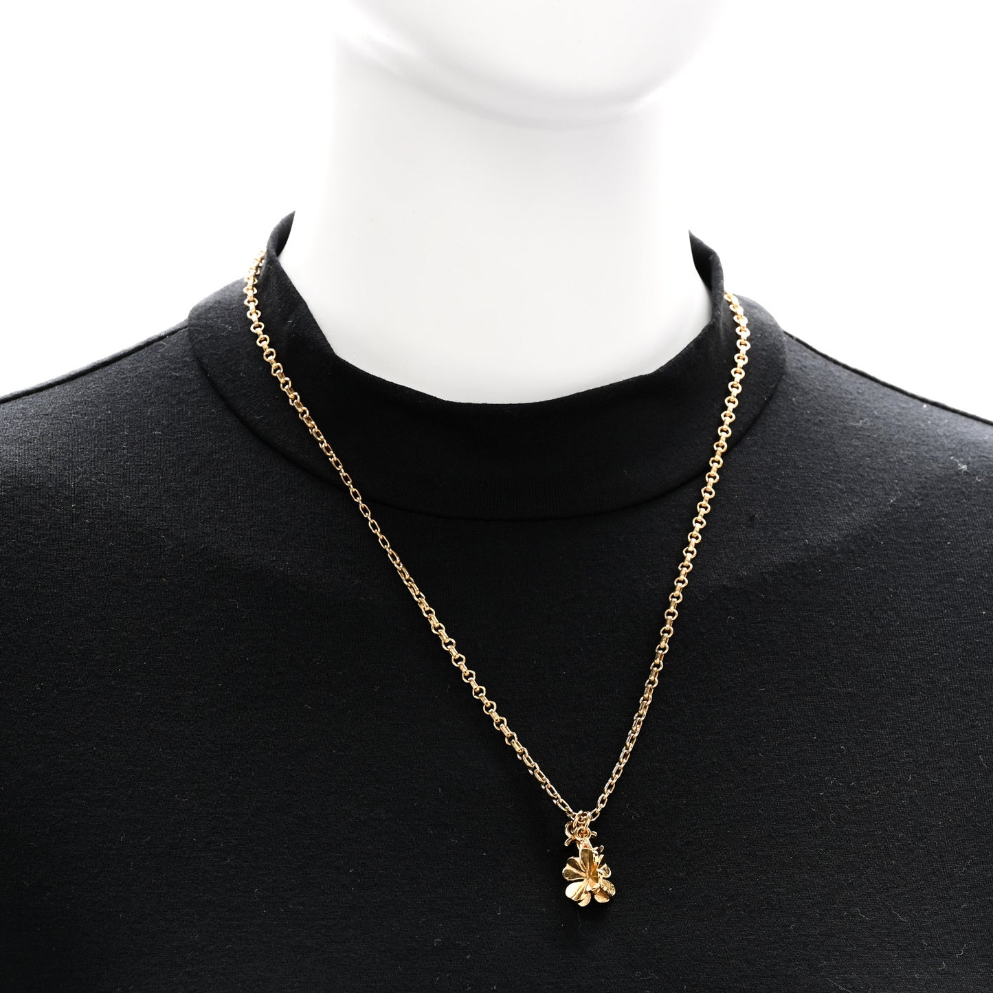 Metal CC Clover Necklace Gold