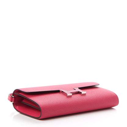 Hermes Epsom Lizard Constance Wallet To Go Rose Mexico 4 of 11