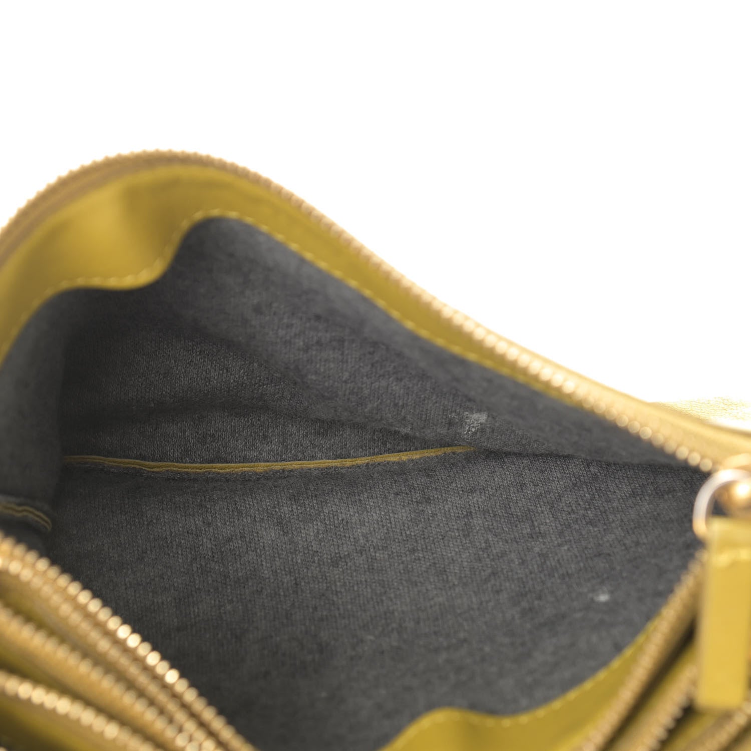 Celine Lambskin Small Trio Crossbody Bag Citron 4 of 19