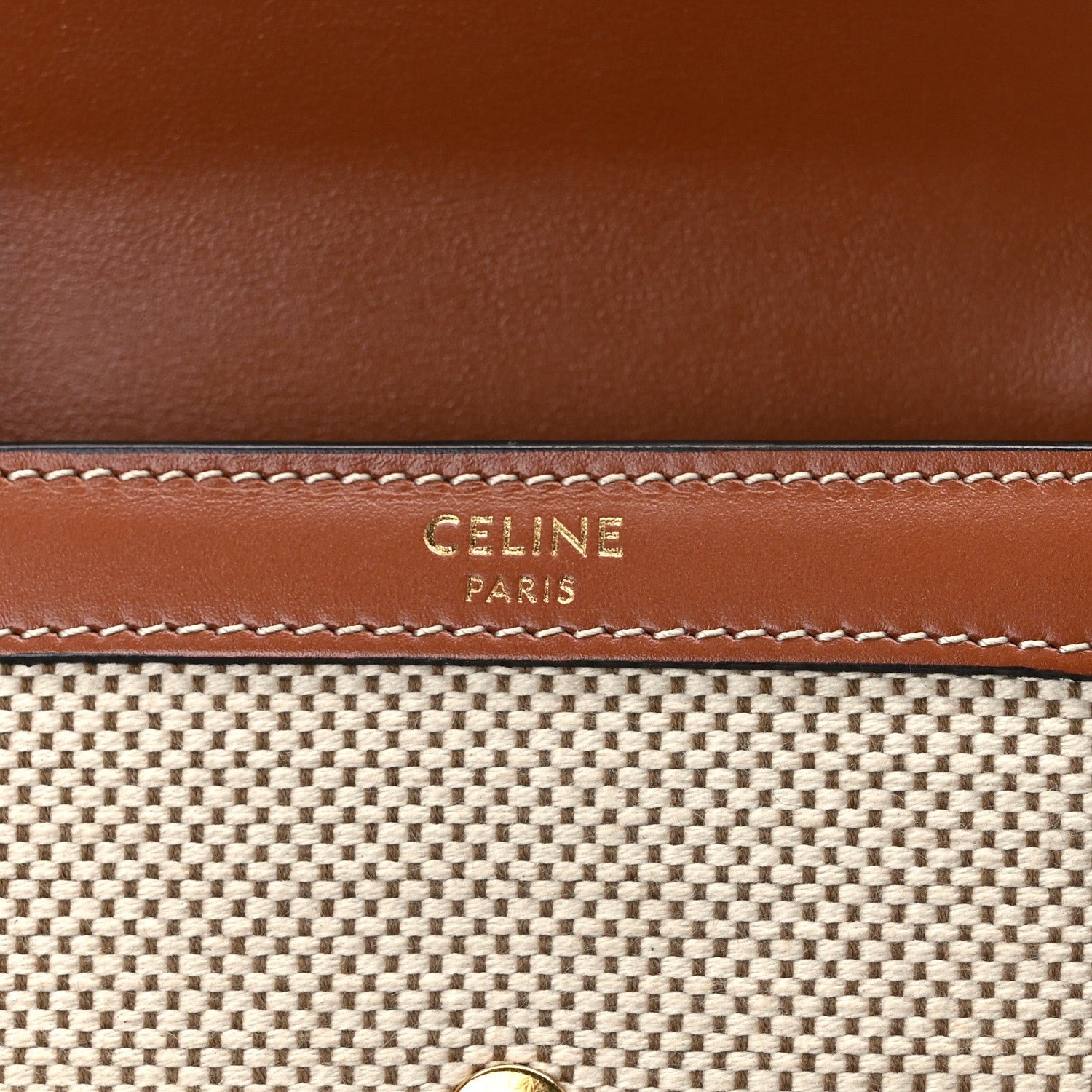 Celine Textile Calfskin Small Triomphe Wallet Natural Tan 6 of 8