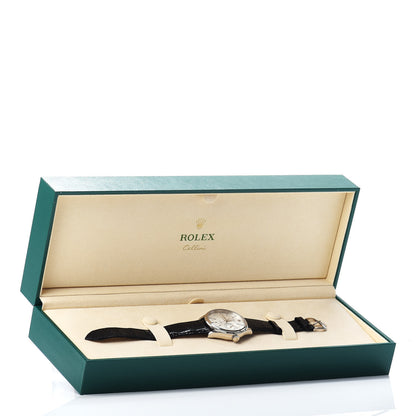 Rolex 18K White Gold Alligator 38mm Cellini Automatic Watch White 50519 5 of 5