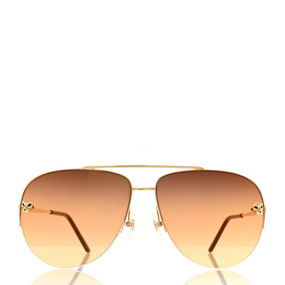 Cartier Santos de Cartier Aviator Sunglasses CT0065S Gold 2 of 7