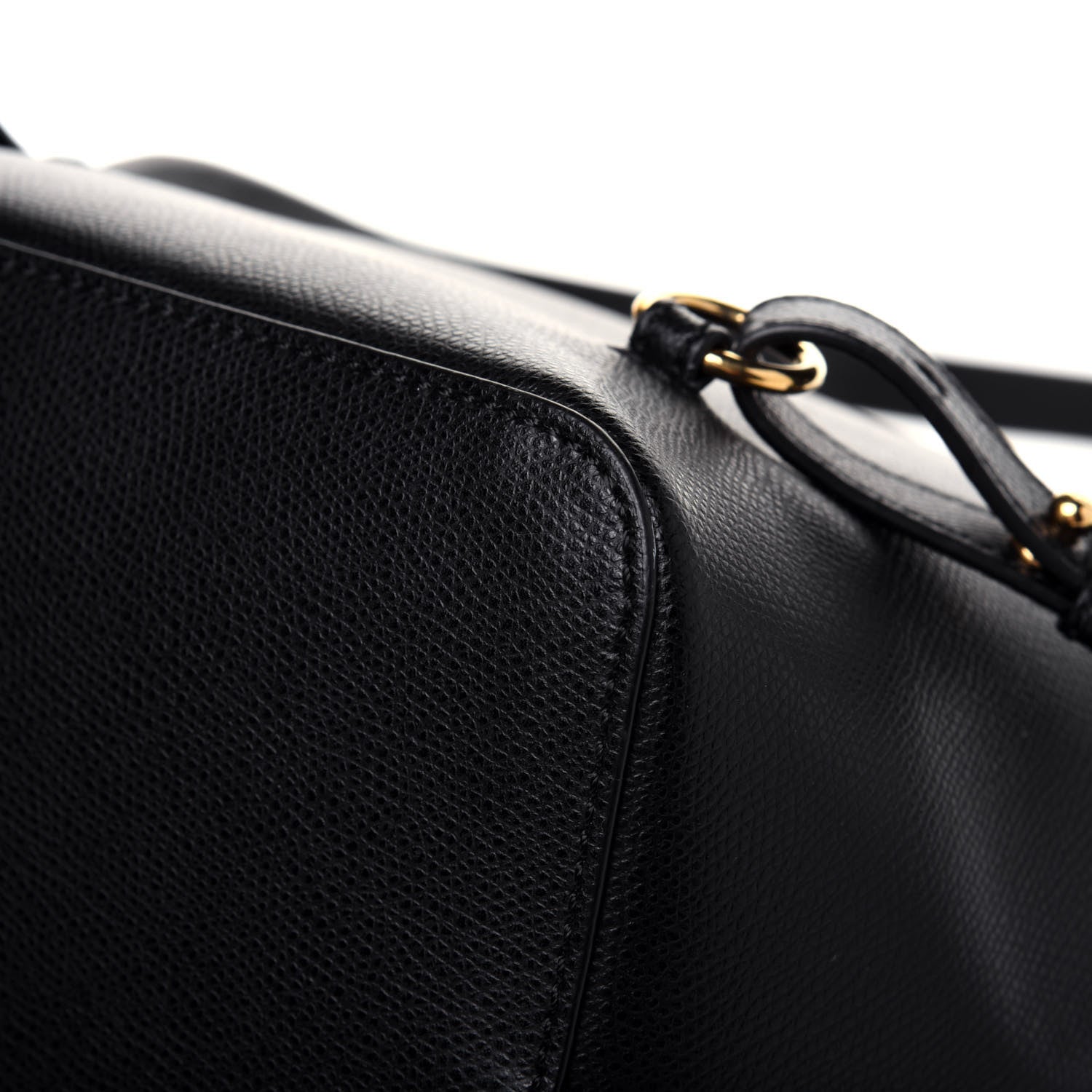 Fendi Vitello Cruise Bi-Color FF 1974 Embossed F is Fendi Drawstring Backpack Black Fragola Maya 15 of 20
