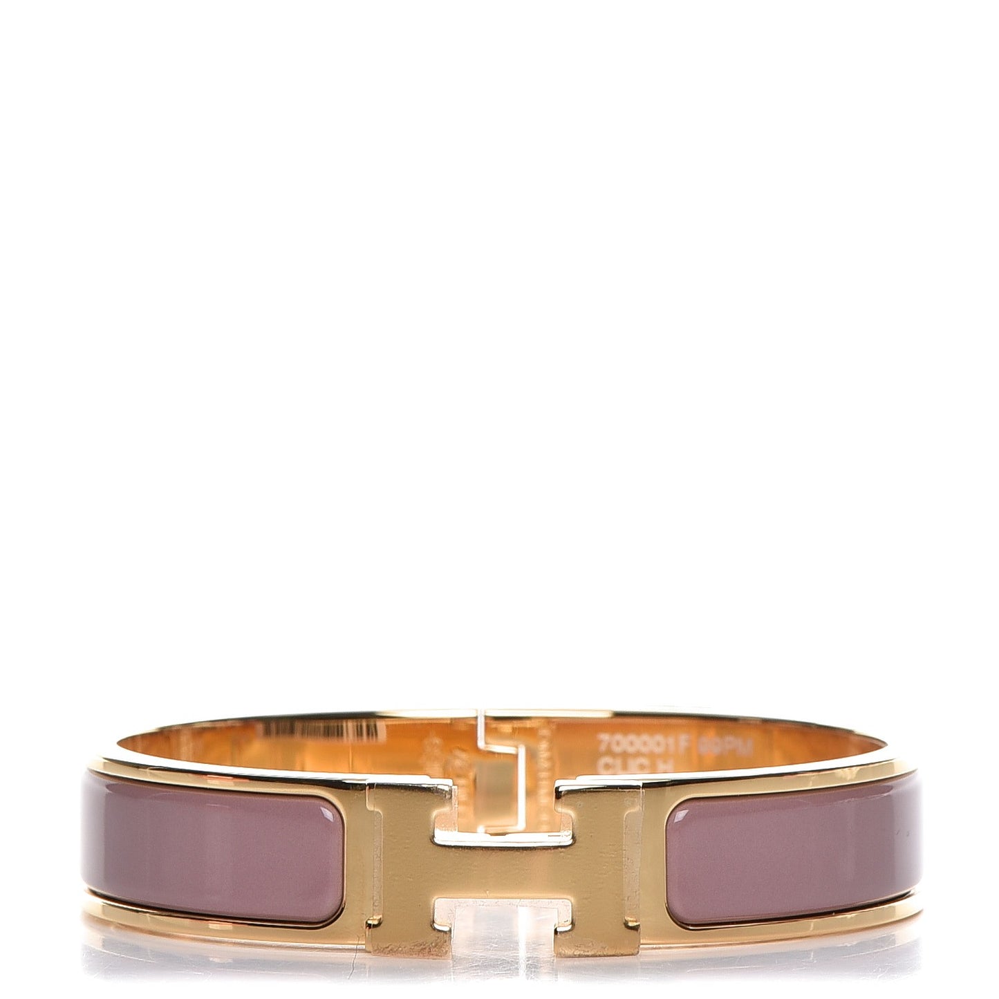 Enamel Narrow Clic Clac H Bracelet PM Bois De Rose