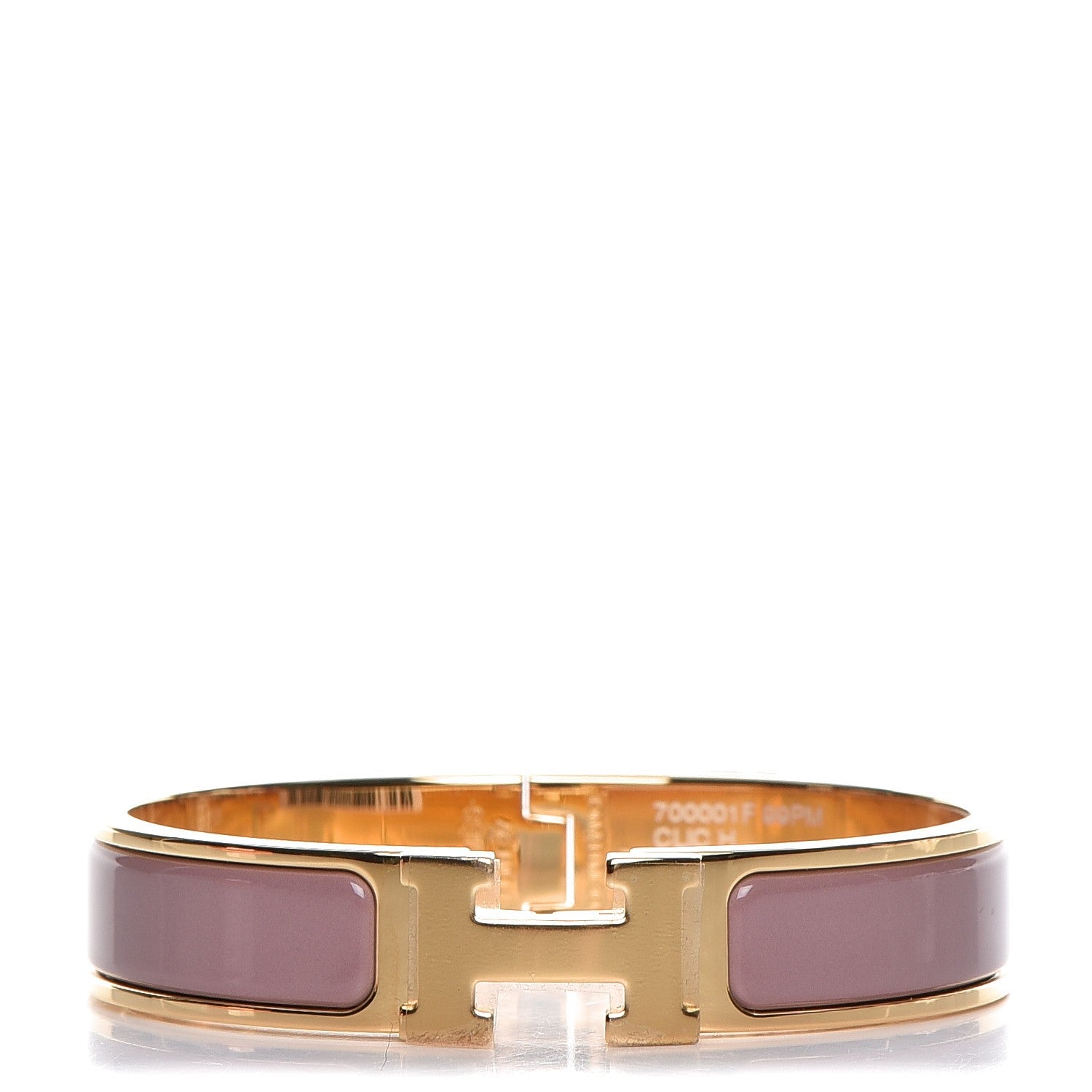Hermes Enamel Narrow Clic Clac H Bracelet PM Bois De Rose 1 of 6