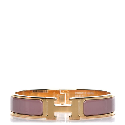 Hermes Enamel Narrow Clic Clac H Bracelet PM Bois De Rose 1 of 6