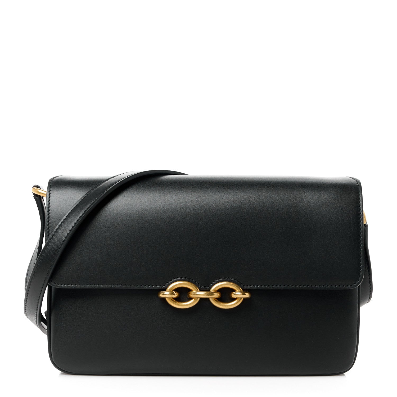 Saint Laurent Smooth Calfskin Le Maillon Satchel Black 1 of 14