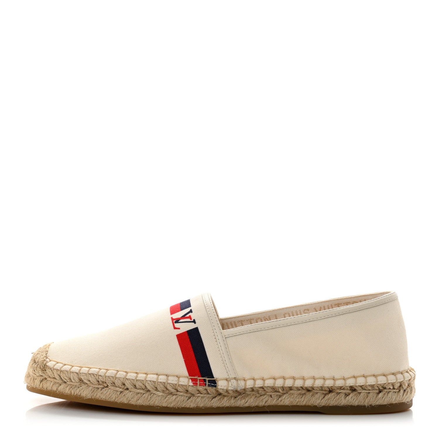 Louis Vuitton Canvas Mens Bidart Espadrilles 7 White Blue 1 of 7