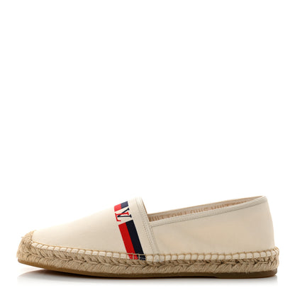 Louis Vuitton Canvas Mens Bidart Espadrilles 7 White Blue 1 of 7