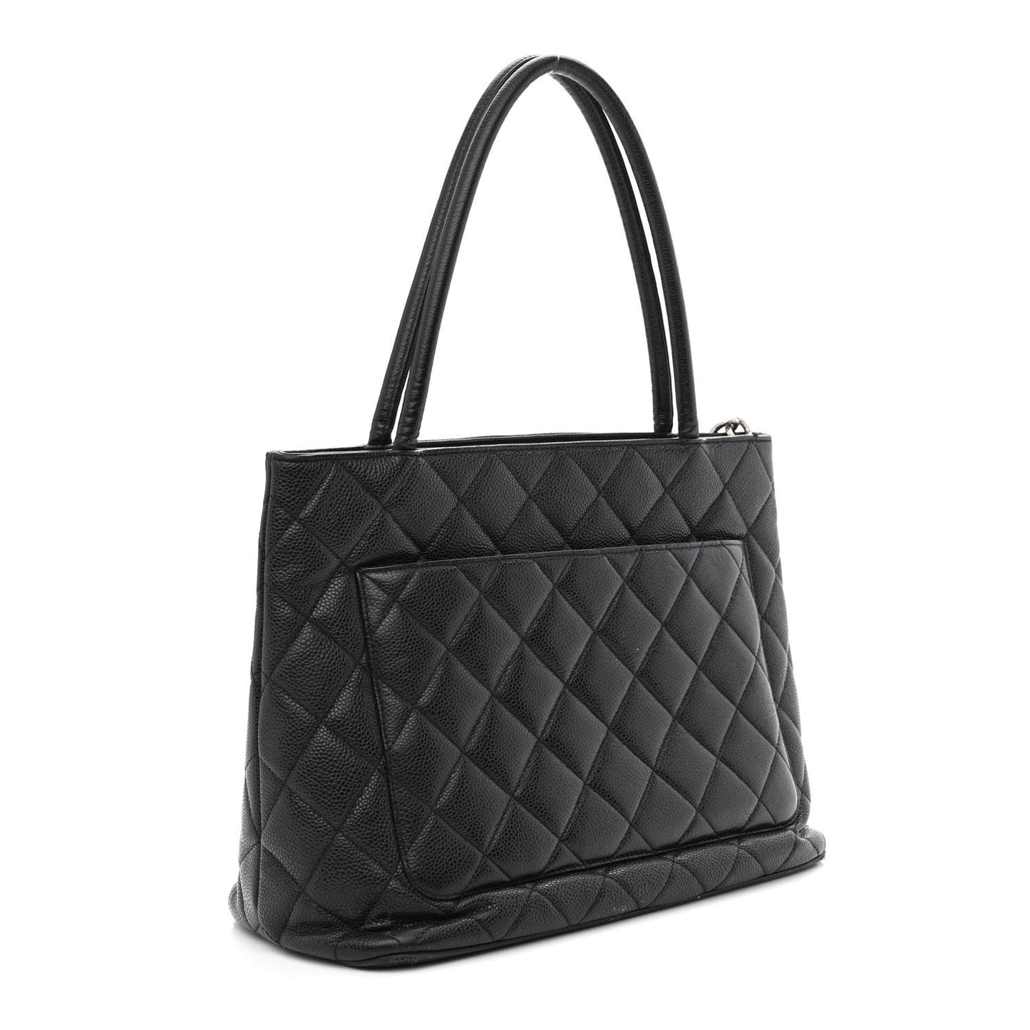 Caviar Quilted Medallion Tote Black