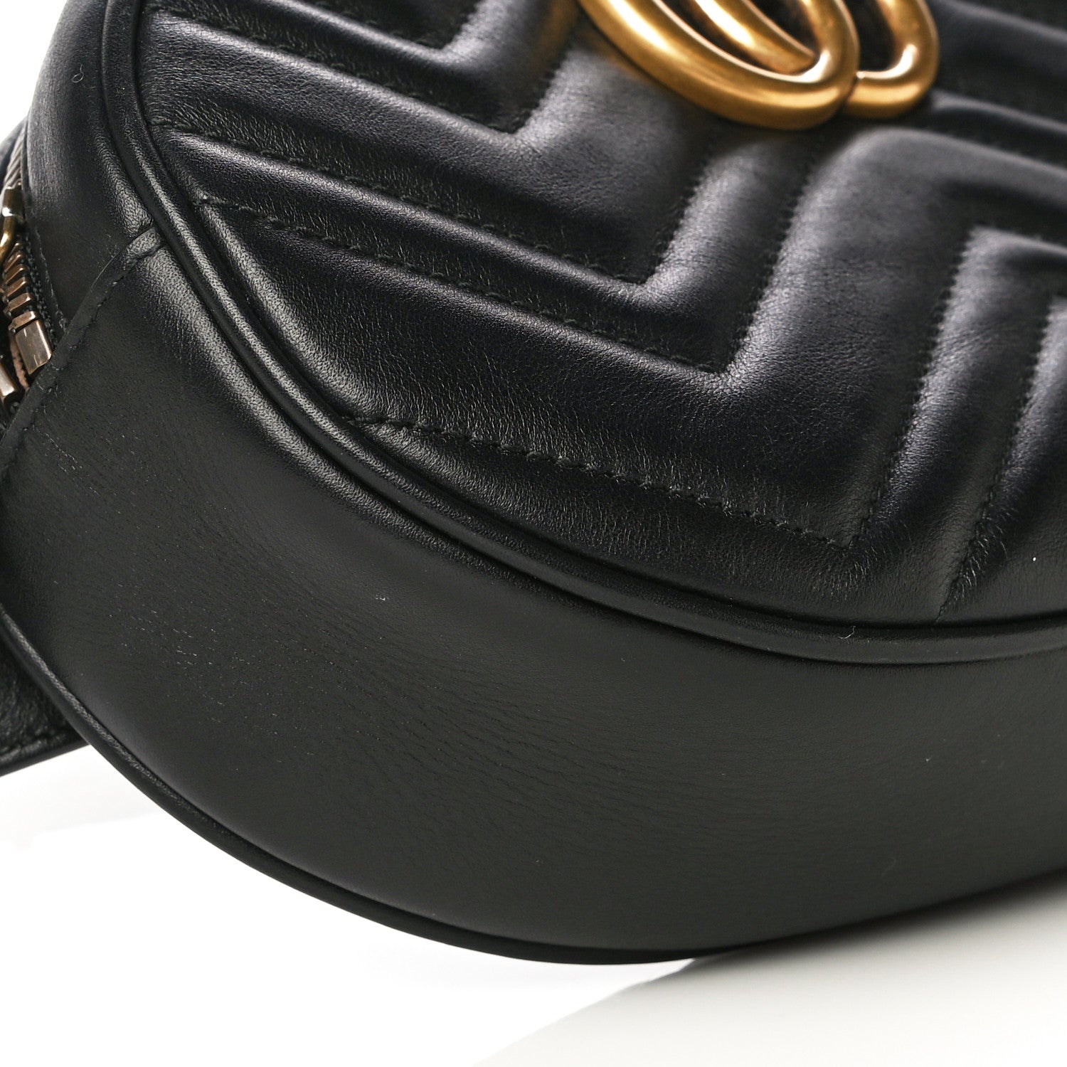 Gucci Calfskin Matelasse GG Marmont Belt Bag 75 30 Black 10 of 14