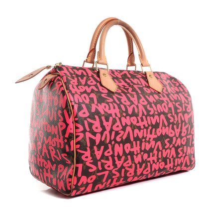 Louis Vuitton Monogram Graffiti Speedy 30 Fuchsia 3 of 7