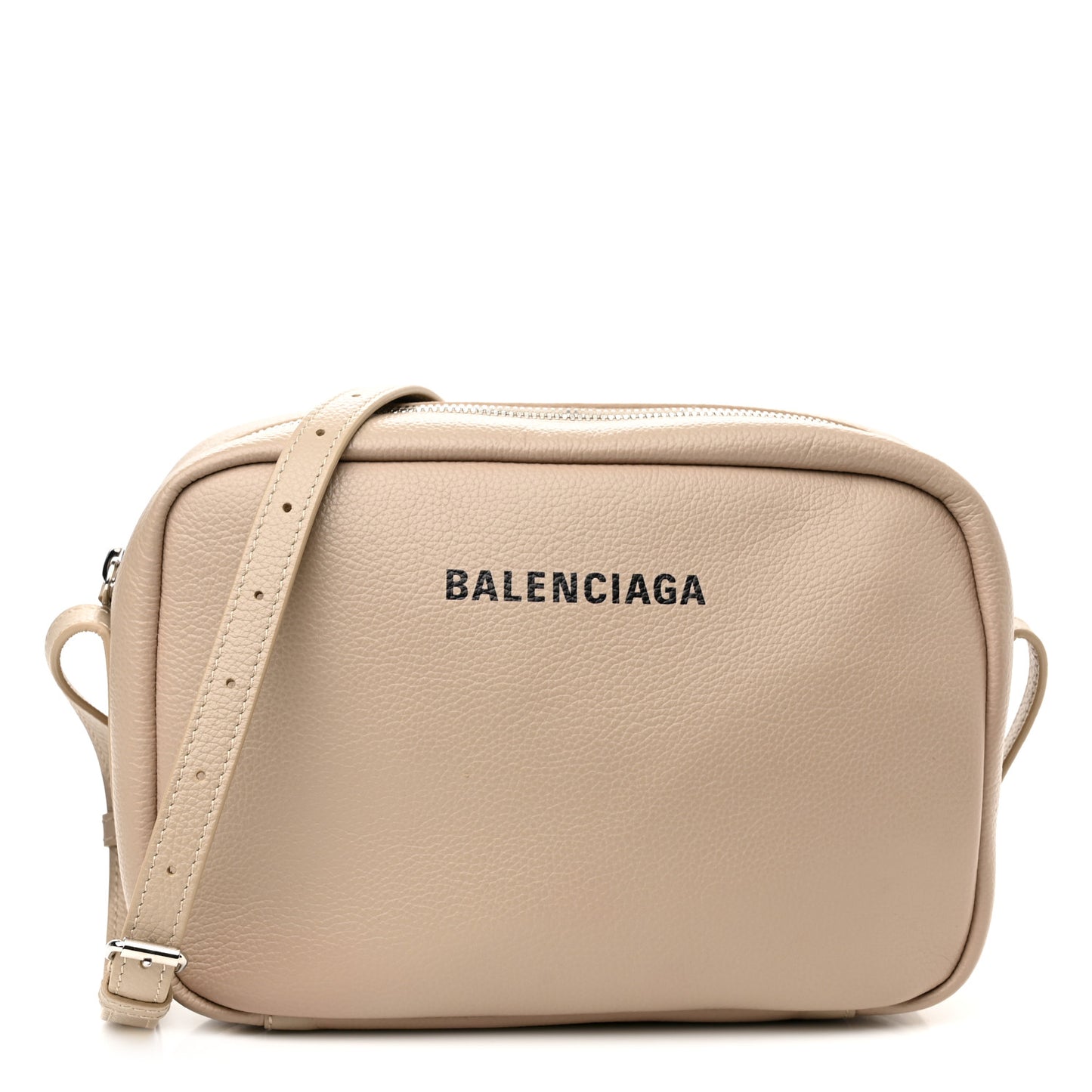 Calfskin Logo M Everyday Camera Bag Beige