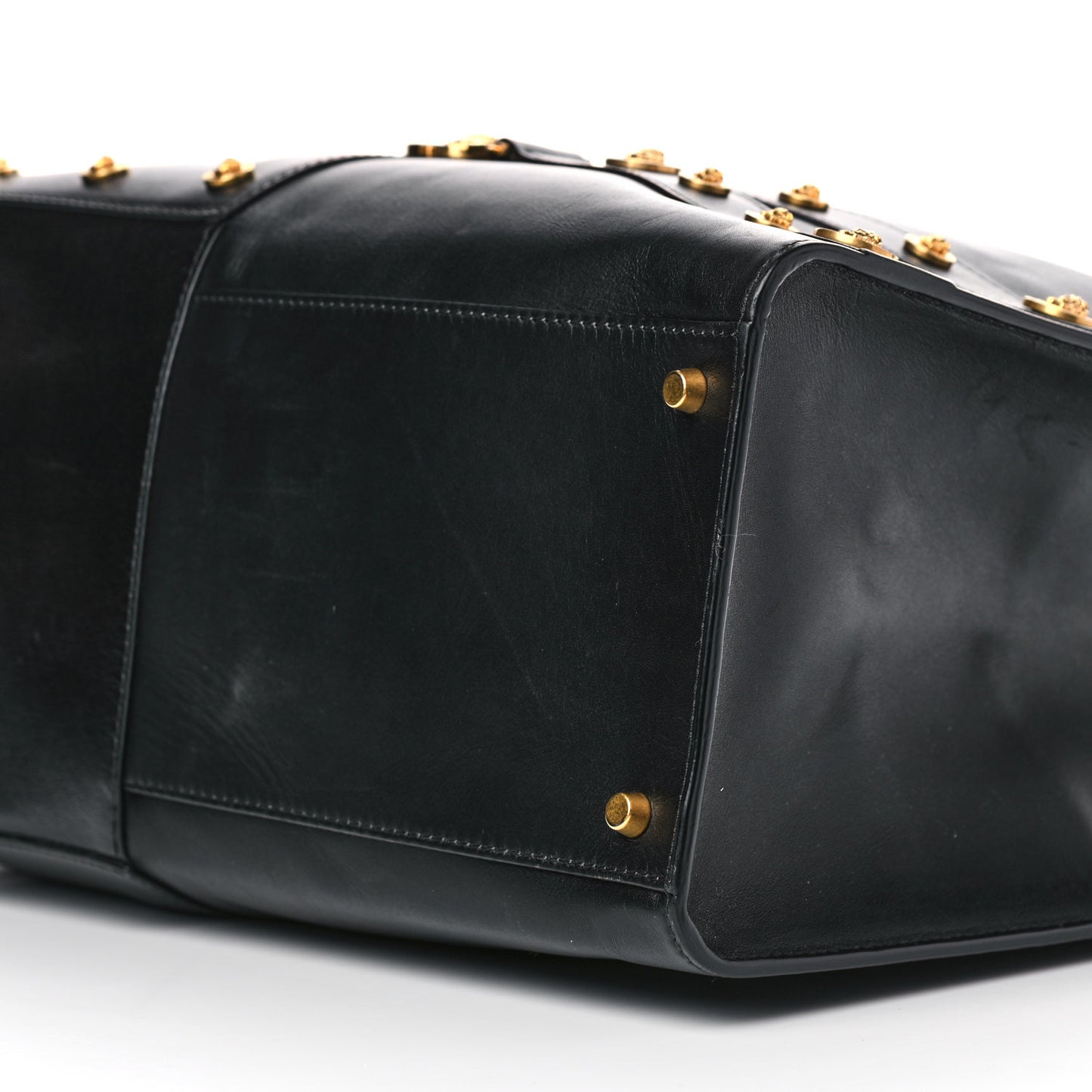 Calfskin Medallion Tribute Tote Black