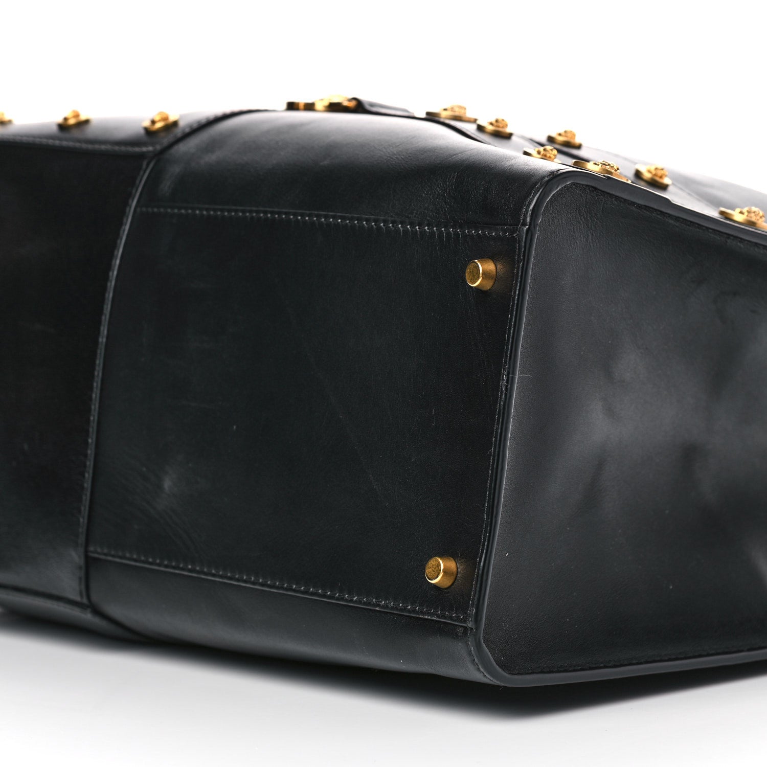 Versace Calfskin Medallion Tribute Tote Black 9 of 13