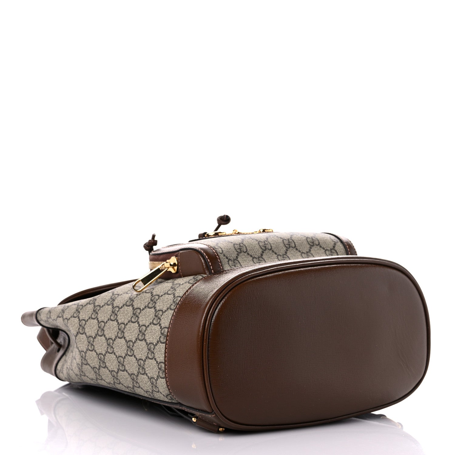 Gucci GG Supreme Monogram Calfskin Horsebit 1955 Single Buckle Backpack Beige Brown Sugar 4 of 10