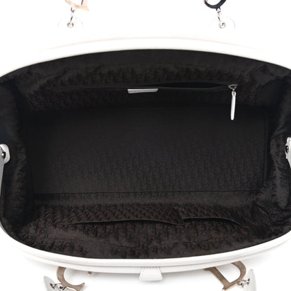 Christian Dior Calfskin Buckle Frame Satchel White 4 of 8