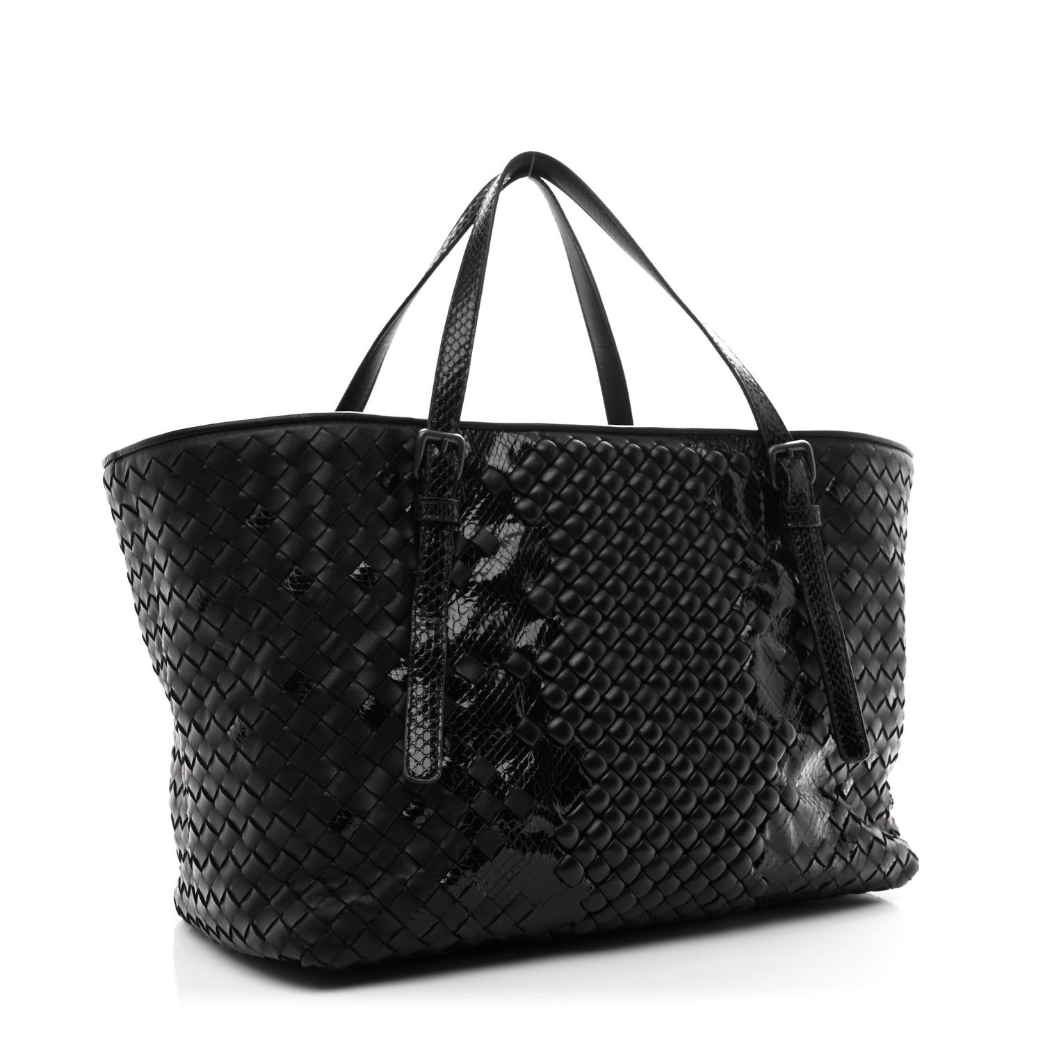 Bottega Veneta Nappa Ayers Intrecciato Medium Seamless Tote Black 3 of 10