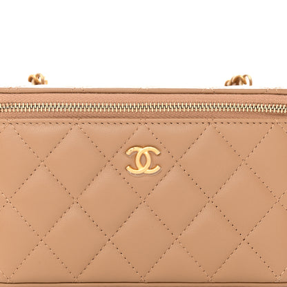 Chanel Lambskin Quilted Pearl Crush Small Vanity Case With Chain Beige 8 of 11