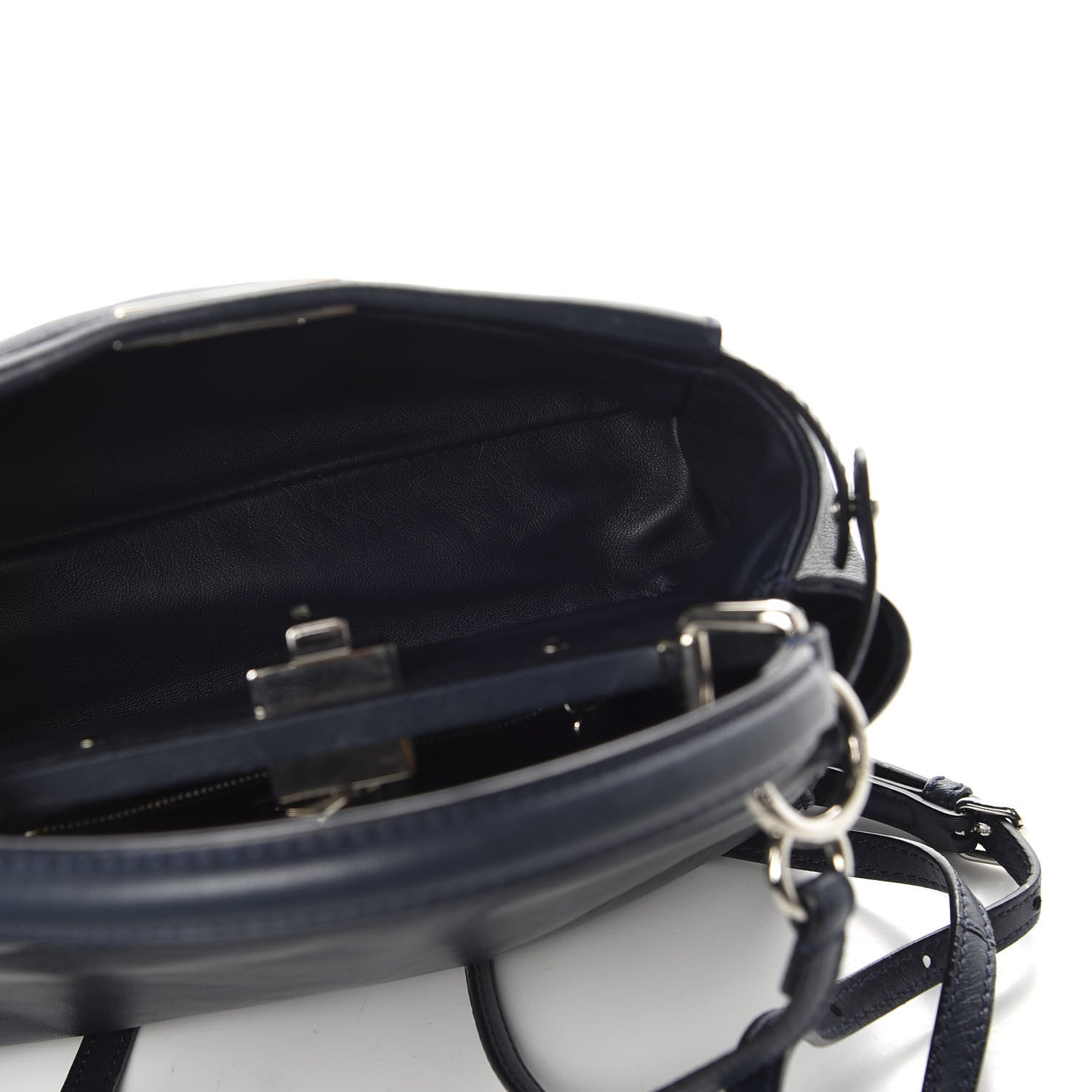 Fendi Nappa Mini Peekaboo Iconic Satchel Dark Blue 6 of 10