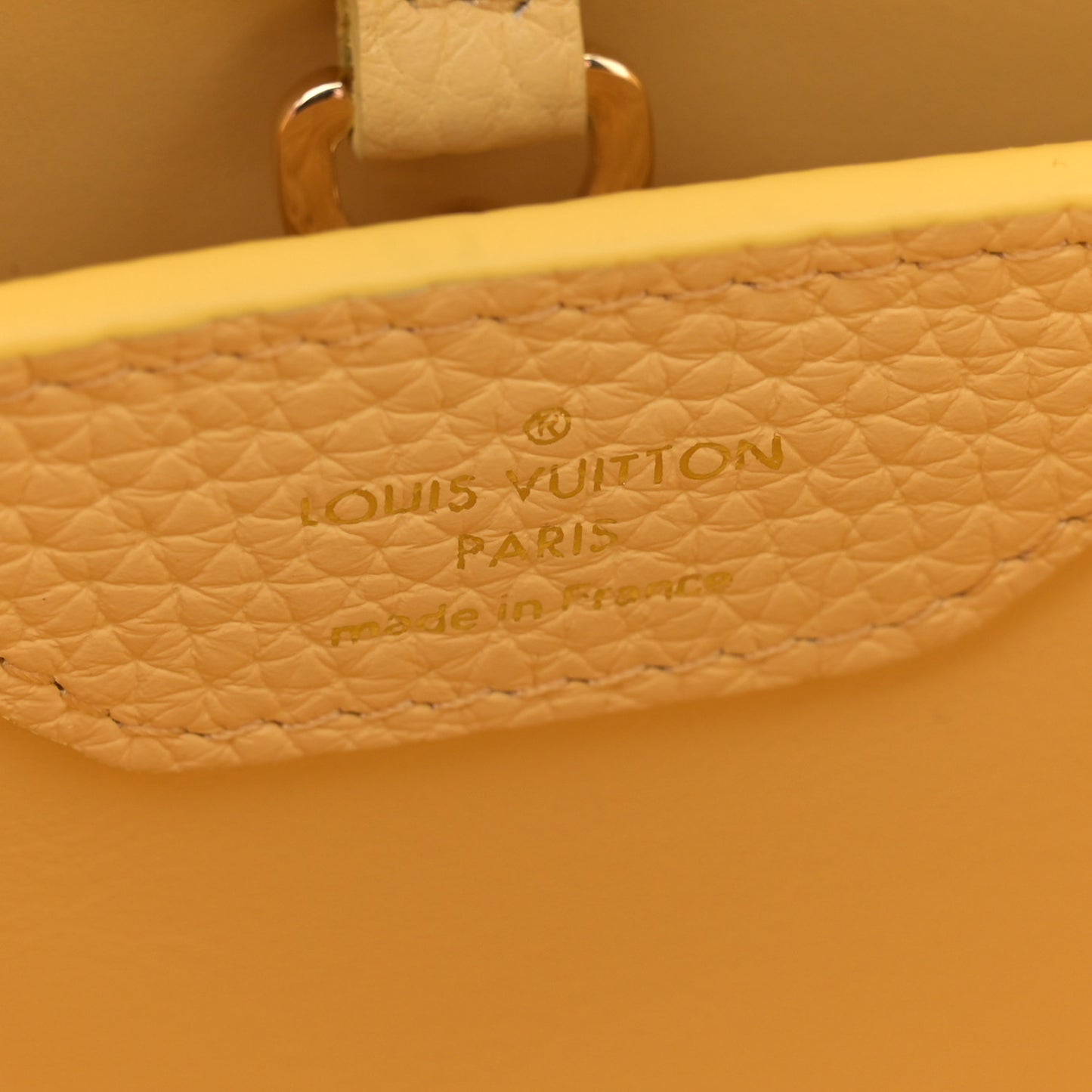 Canvas Taurillon Capucines BB Plume Yellow