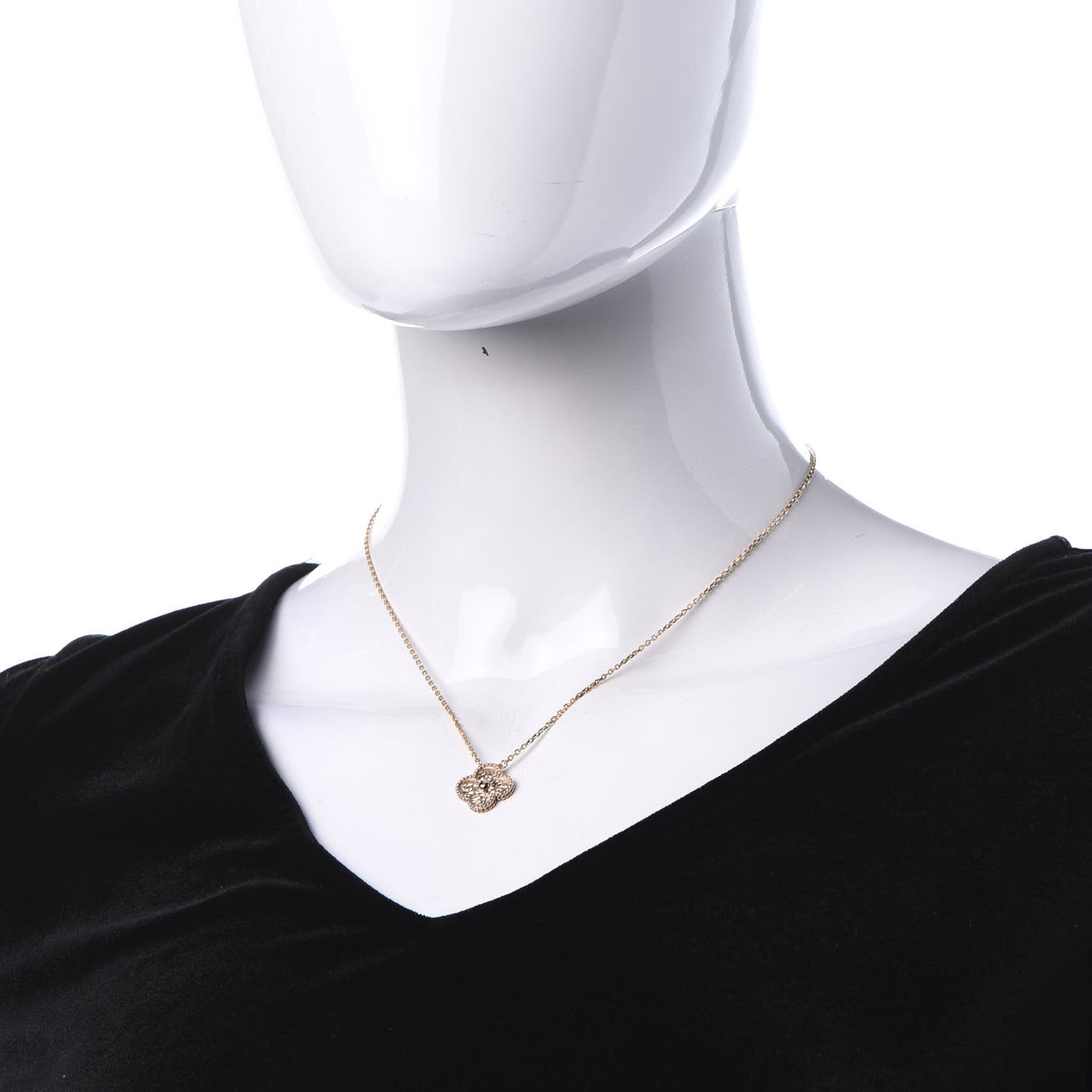 18K Rose Gold Vintage Alhambra Pendant Necklace
