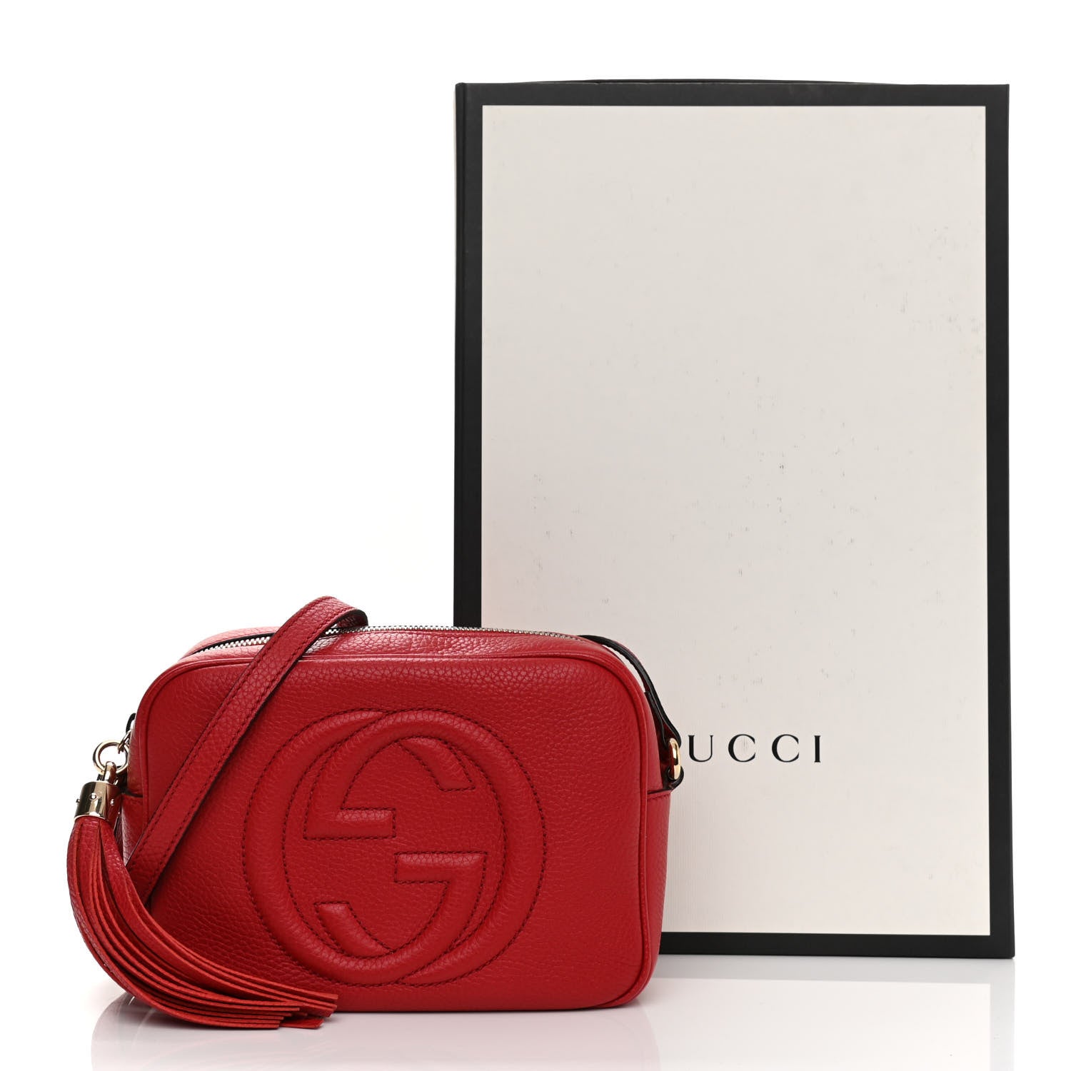 Gucci Pebbled Calfskin Small Soho Disco Bag Tabasco Red 13 of 13