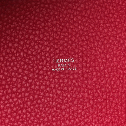 Hermes Taurillon Clemence Swift Eclat Picotin Lock 22 MM Rose Mexico Rouge De Coeur 6 of 11