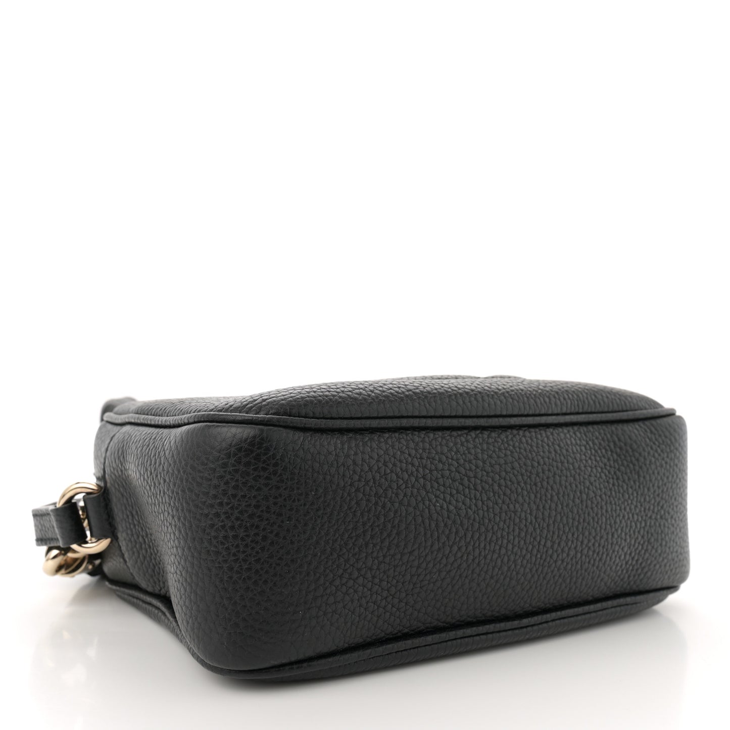 Pebbled Calfskin Small Soho Disco Bag Black