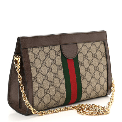 Gucci GG Supreme Monogram Web Small Ophidia Chain Shoulder Bag Brown 3 of 10