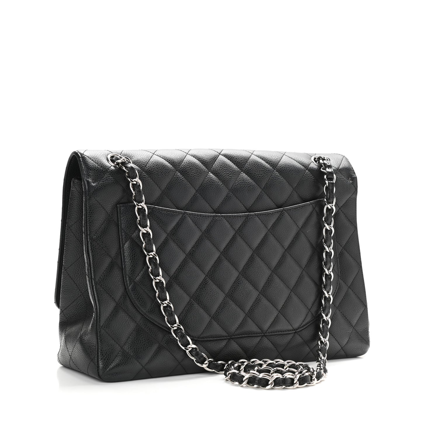 Caviar Quilted Maxi Double Flap Black