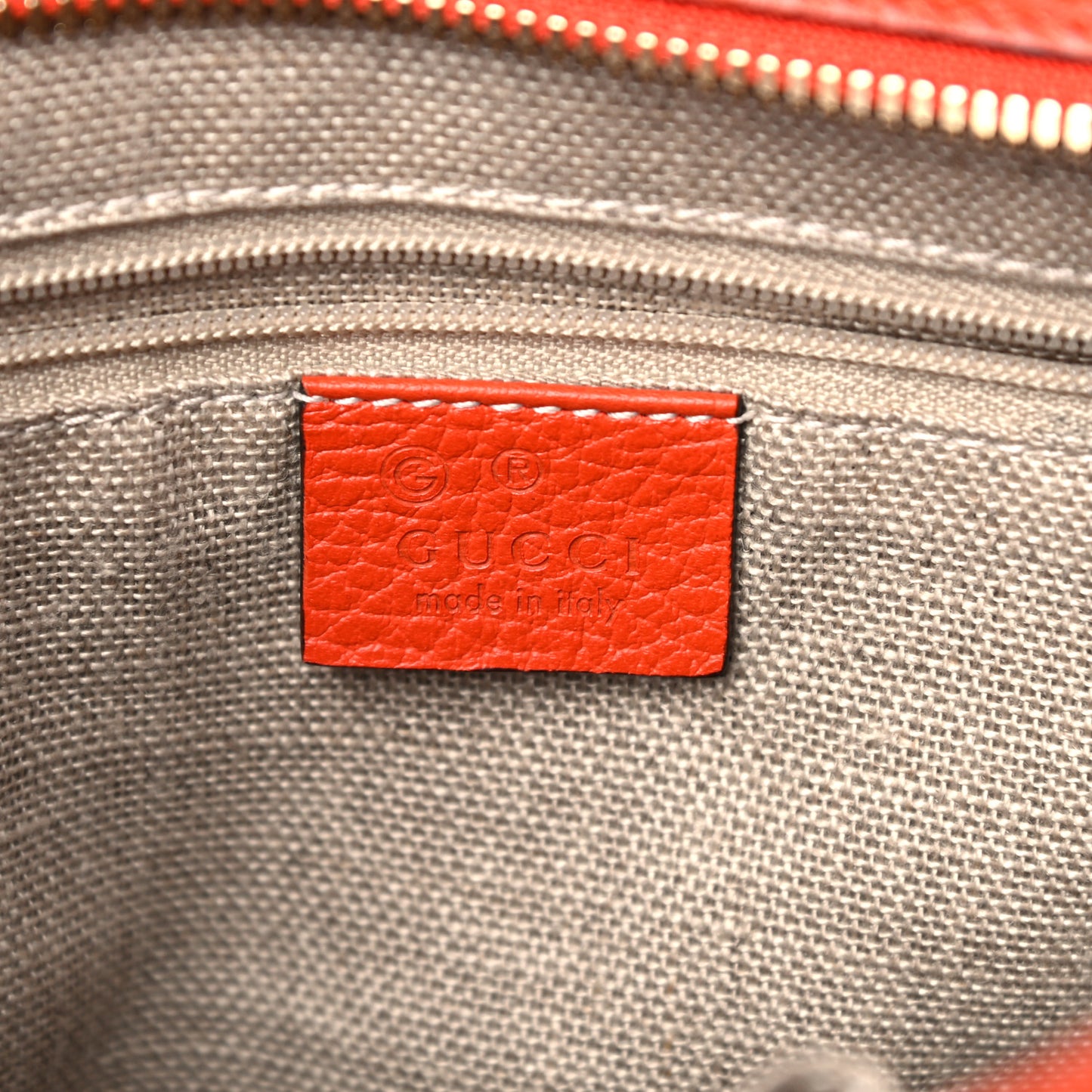 Monogram Dollar Calfskin Small Bree Tote Beige Ebony Sun Orange