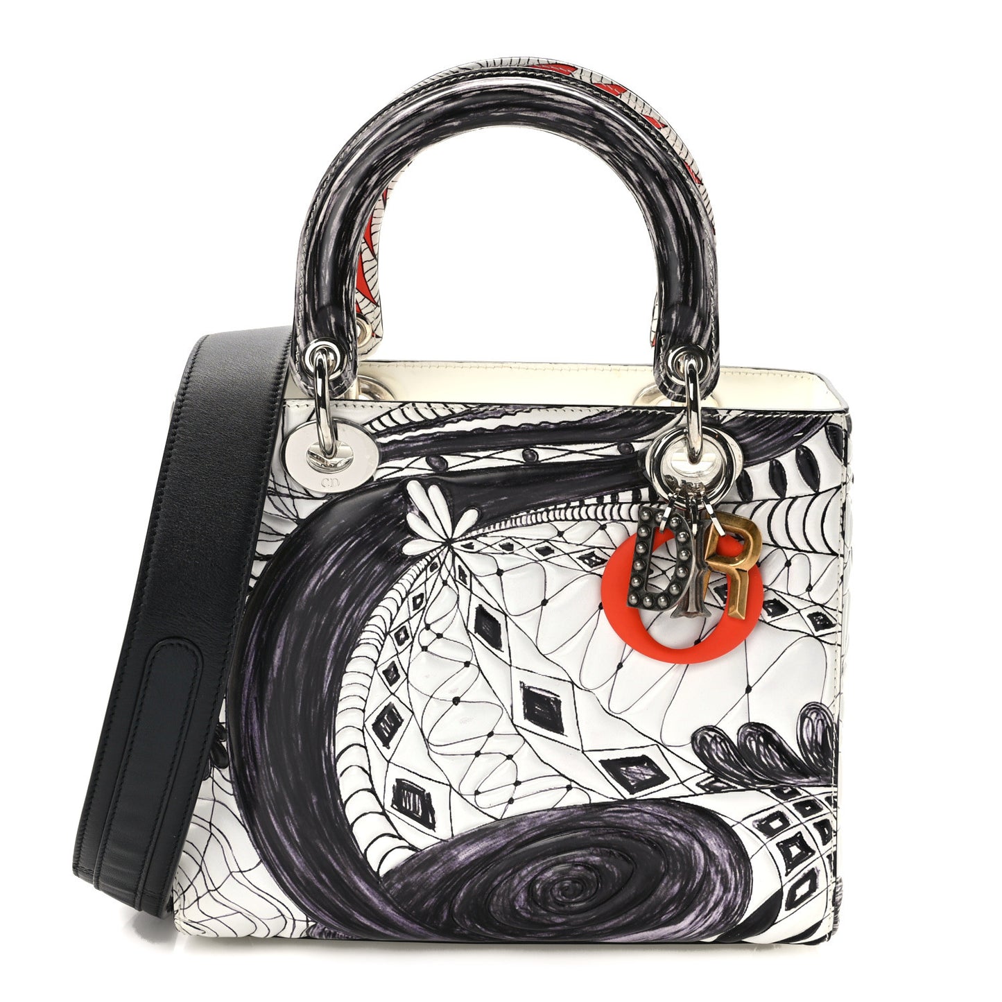 Calfskin Quilted Jack Pierson Art Lady Dior White Black Multicolor