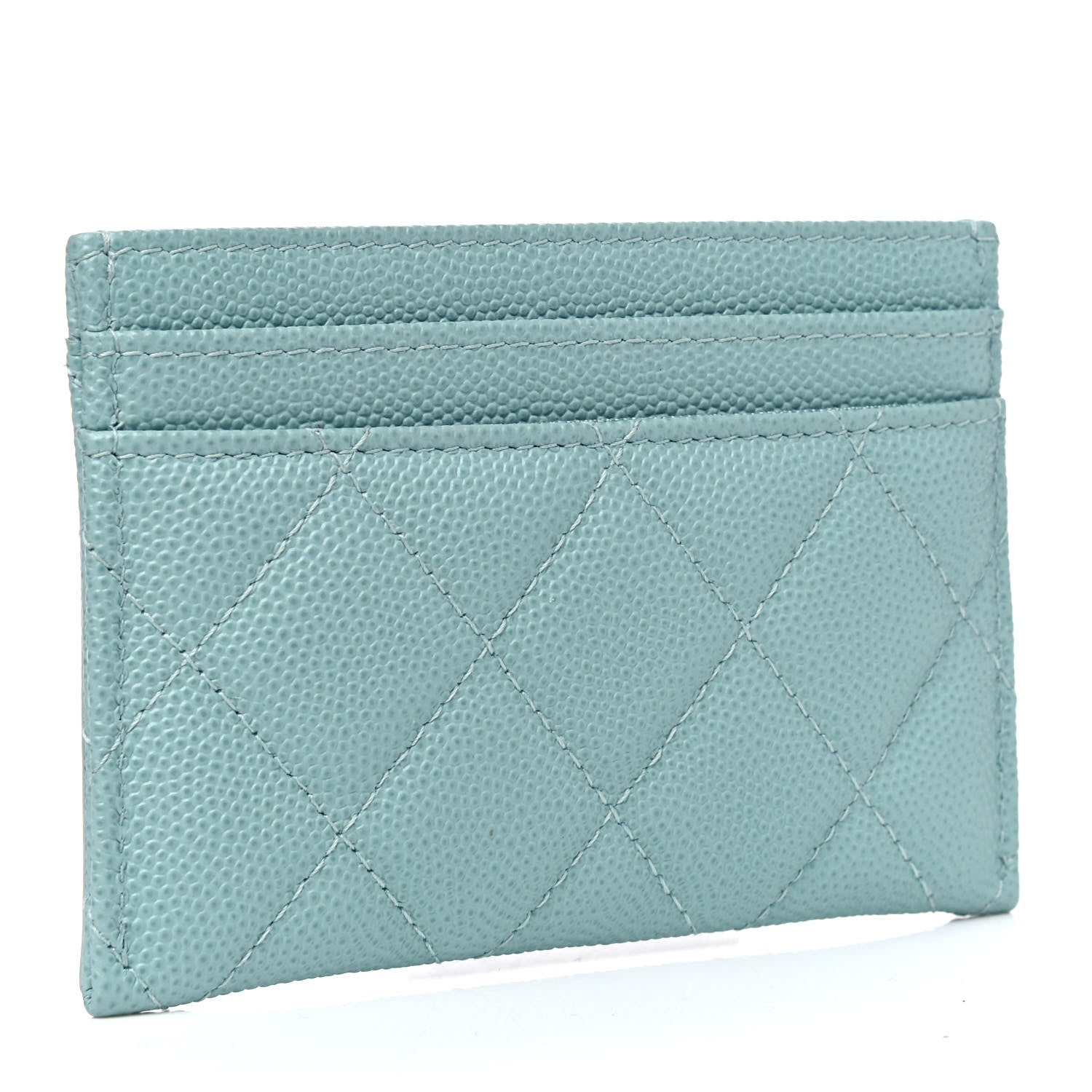 Chanel Caviar Quilted Filigree Card Holder Light Blue 2 of 6