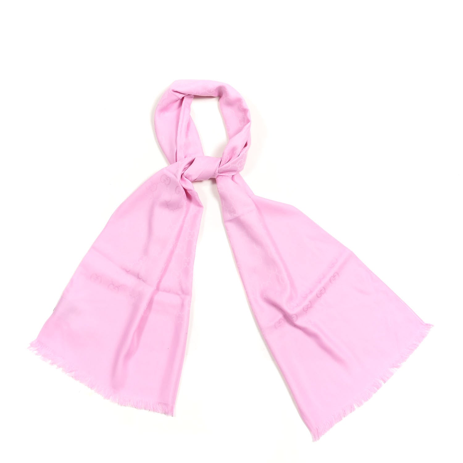 Gucci Wool Silk GG Monogram GGNat Plus Scarf Rose 1 of 3