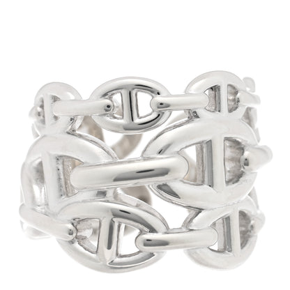 Hermes Sterling Silver GM Chaine d'ncre Enchainee Band Ring 58 8.25 1 of 5