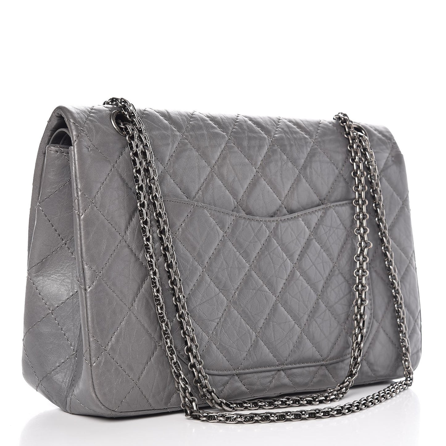 Aged Calfskin Quilted 2.55 Reissue 227 Flap Grey