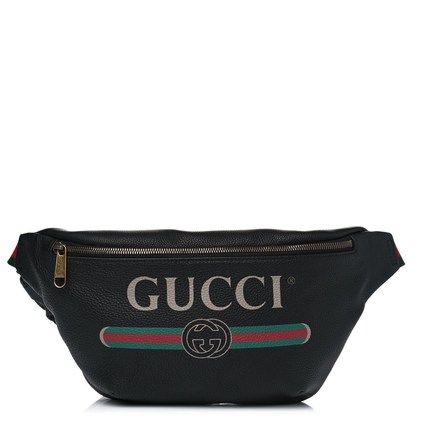 Grained Calfskin Logo Belt Bag Black