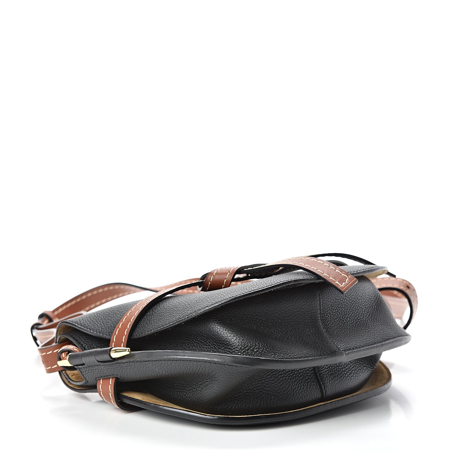 Loewe Grained Calfskin Small Gate Crossbody Bag Pecan Black 3 of 8