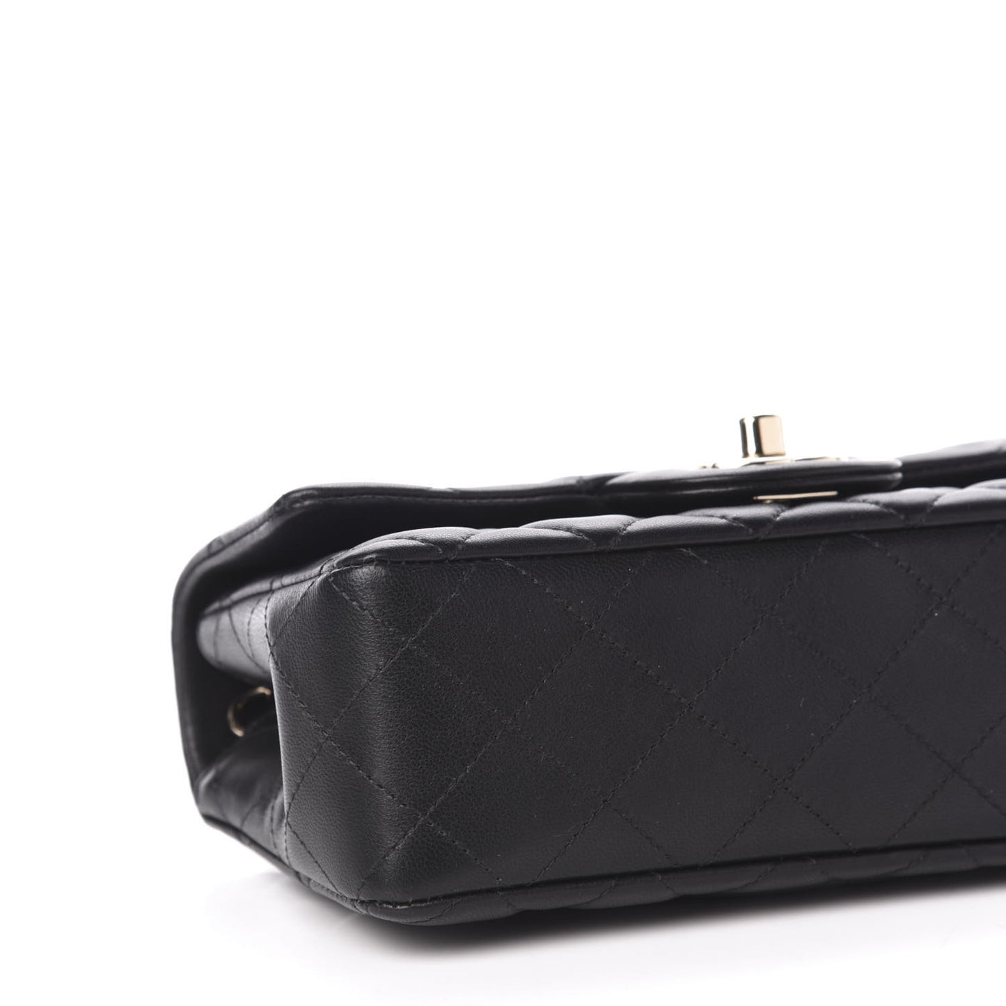 Lambskin Quilted Mini Rectangular Flap Black