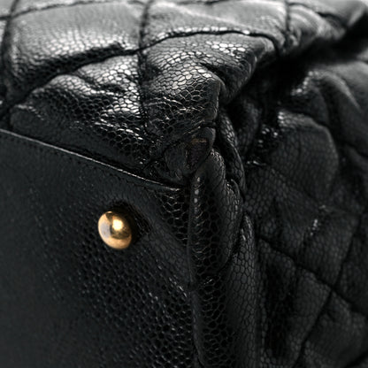 Chanel Crumpled Grained Calfskin Large Coco Pleats Tote Black 11 of 14