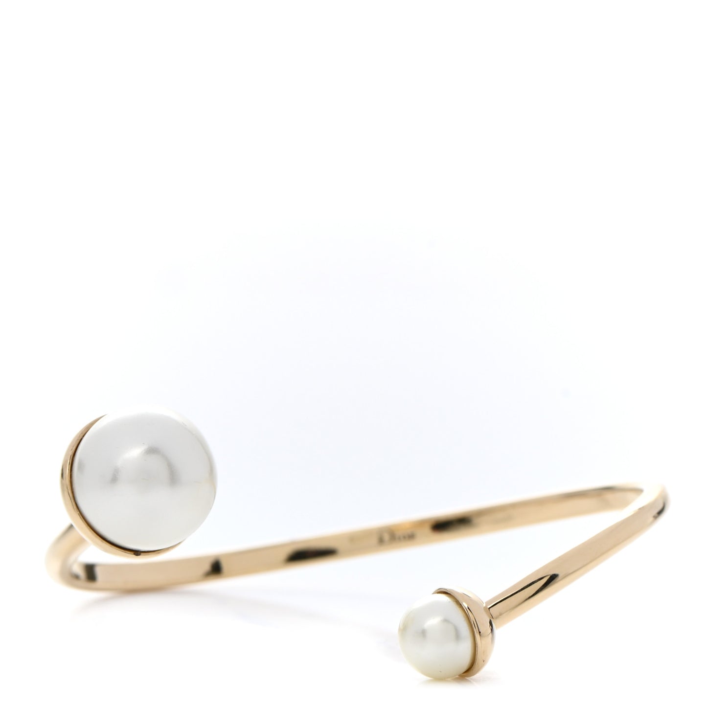 Metal Double Pearl Bracelet Gold